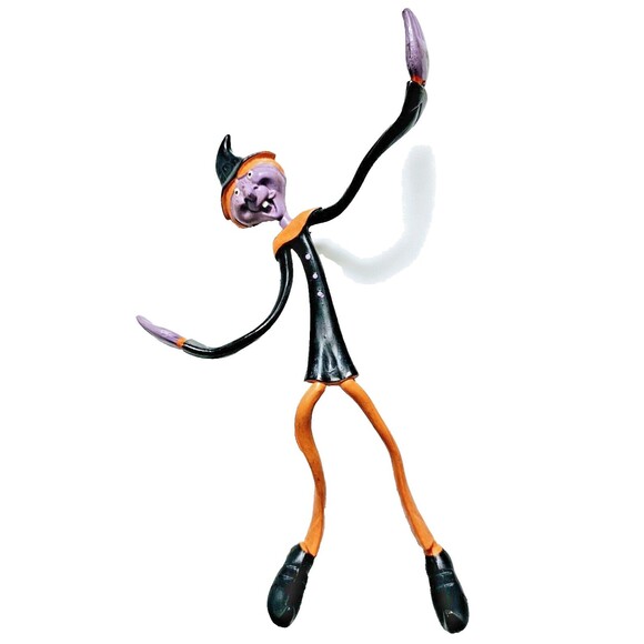 Witch Halloween Bendable Figure RARE PURPLE HTF Fun World Vintage 1980s VGC! - Picture 4 of 10